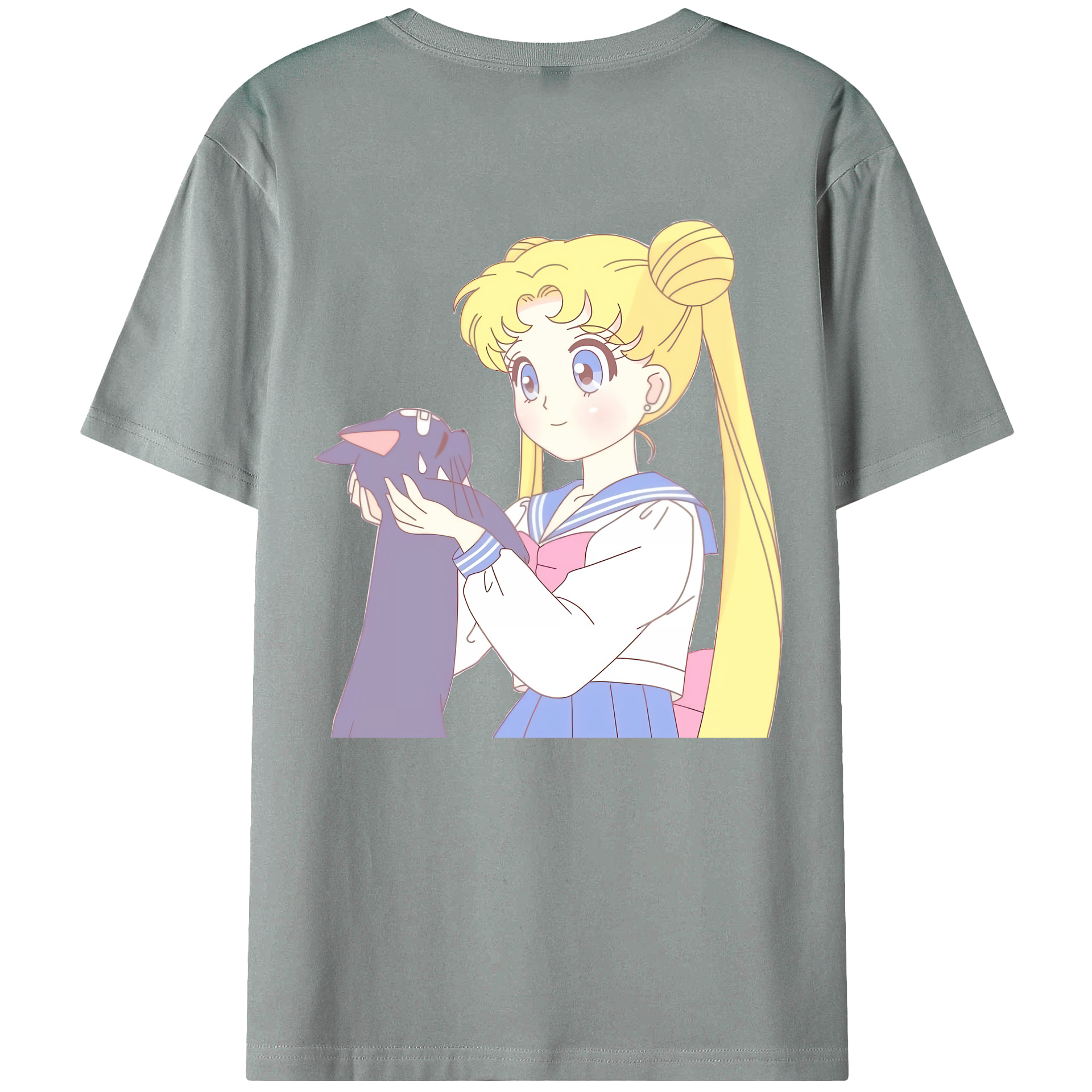 （画像用） 美少女戦士セーラームーン 愛野 美奈子 あいの みなこ Sailor Moon Aino Minako 綿100％ メンズ半袖Tシャツ（バックプリント） 通気性